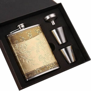 Golden Flower Hip  Flask