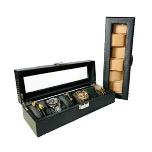Woodgrain Leather Watch Box